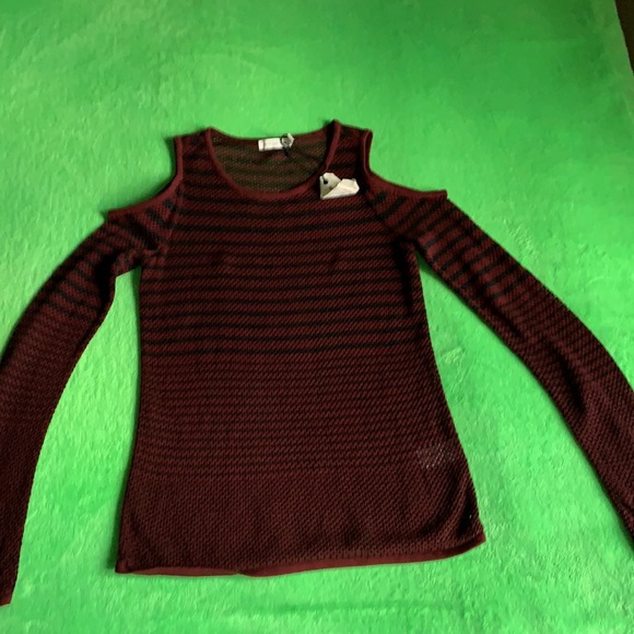 rag & bone/jean cold shoulder striped cotton long sleeve top - Picture 2 of 14